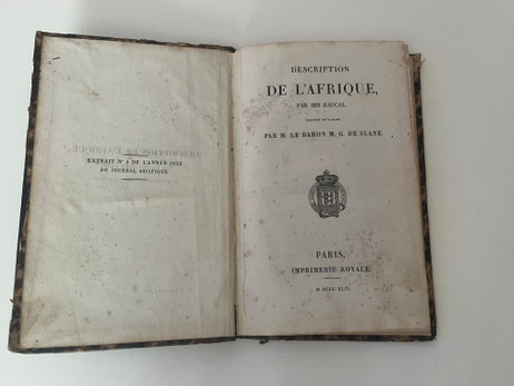Description de l’Afrique par Ibn Haucal traduite de l’arabe.